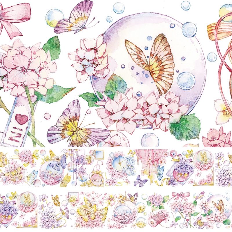 Washi tape hoa cẩm tú cầu