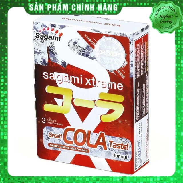 Bao cao su Siêu mỏng Sagami Xtreme - Hương Cola - bcs Nhật Bản - hộp 3 bao