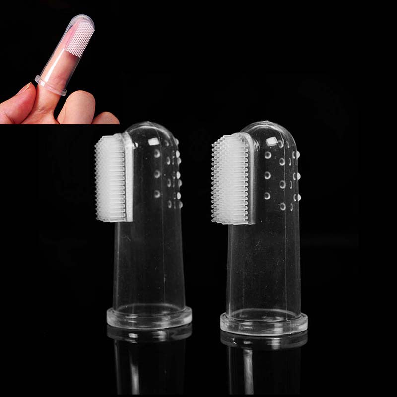 Bàn chải đeo ngón tay chất liệu mềm mại vệ sinh răng miệng cho thú cưng an toàn tiện dụng