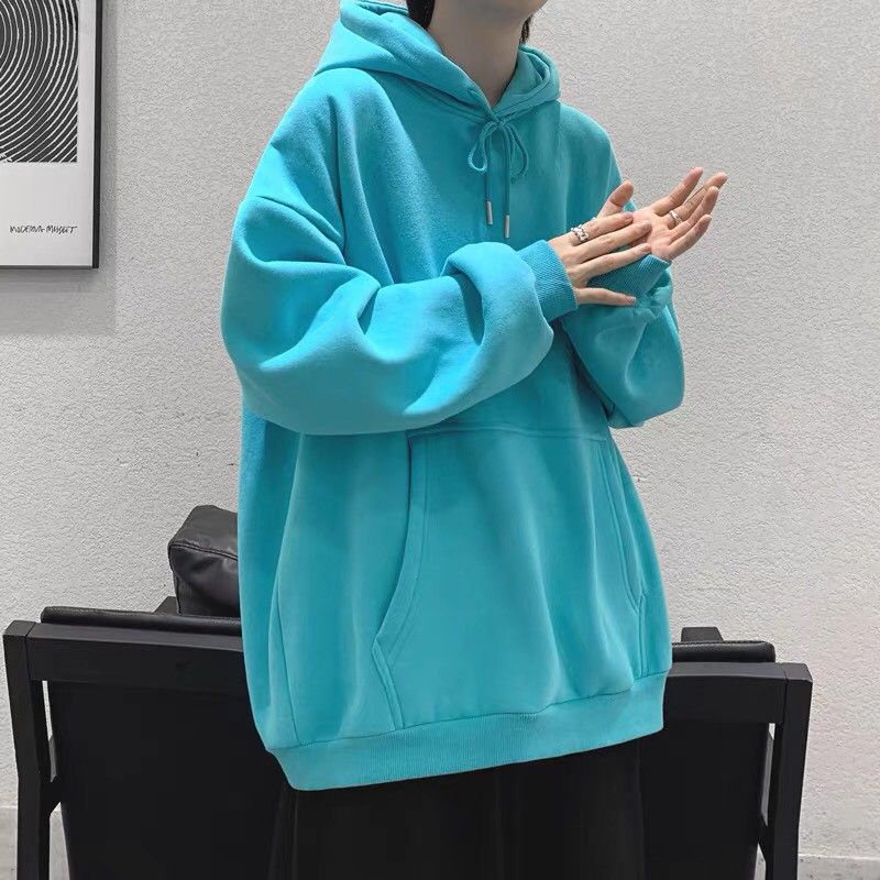 Áo Khoác Hoodie trơn form rộng unisex 2 màu (Ảnh thật)