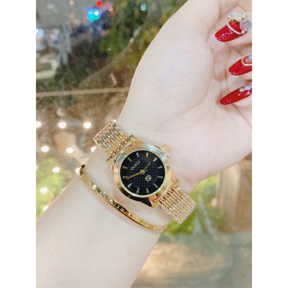 Đồng hồ nữ GUCCI dây kim loại thiết kế tinh tế hợp gu thời trang giới trẻ, chống nước, bảo hành 12 tháng