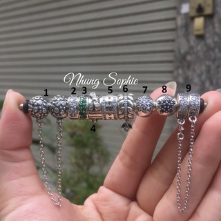 Charm clip và charm safety chain bạc 925 có sẵn