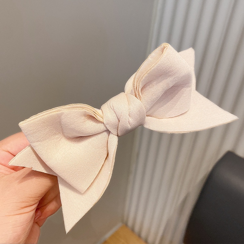 Kẹp tóc nơ Bằng vải màu trơn cho bé gái dễ thương đáng yêu phong cách Hàn Quốc