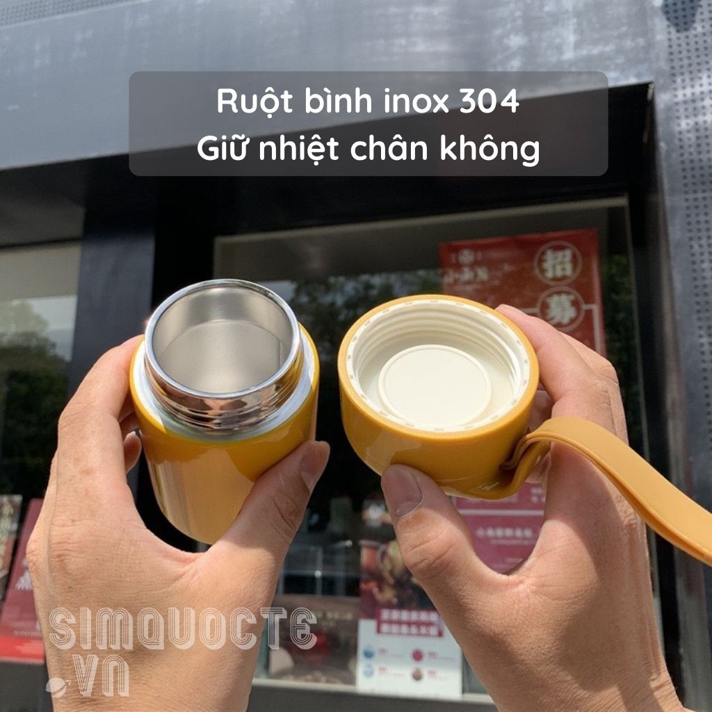 Bình giữ nhiệt 200ml nhỏ gọn cầm tay hiện đại