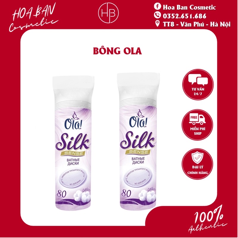 Bông Tẩy Trang Ola Silk Cotton Pads Silk Sense 80 miếng