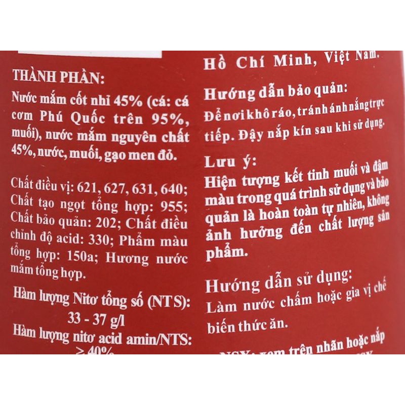 Nước Mắm Liên Thành Nhãn Vàng 35 Đạm