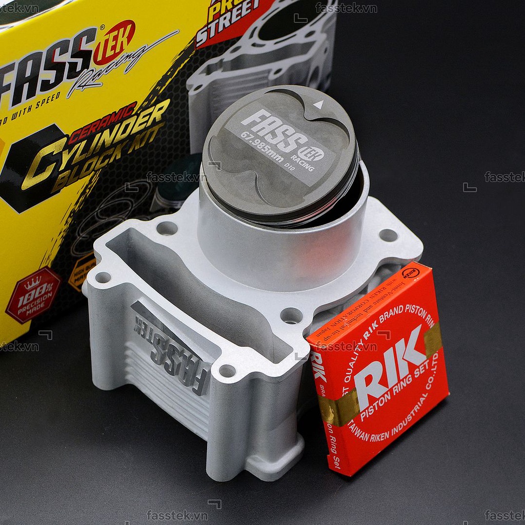 Bộ nòng kính trái nén Fasstek Racing 68mm, chân 36 V2 cho Exciter