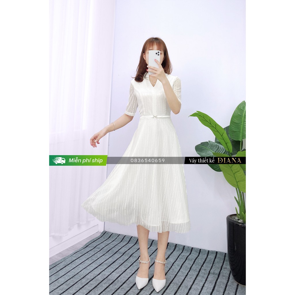 Váy ren cao cấp xòe cộc tay, đầm ren cao cấp xòe đi biển, đi tiệc, công sở đều xinh