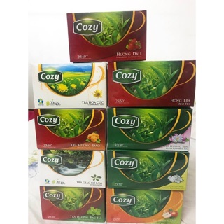 Trà Cozy Hương Đào + Vải + Hoa cúc + Trà Xanh + Dâu + Nhài + Bạc hà + Hồng trà