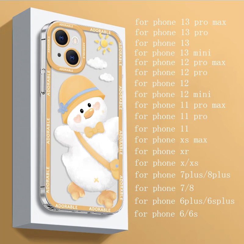 Ốp Điện Thoại Silicon Mềm Trong Suốt Chống Sốc Họa Tiết Dễ Thương Cho IPhone 13 11 12 Pro Max Mini XS X XR 7 8 6 6S Plus