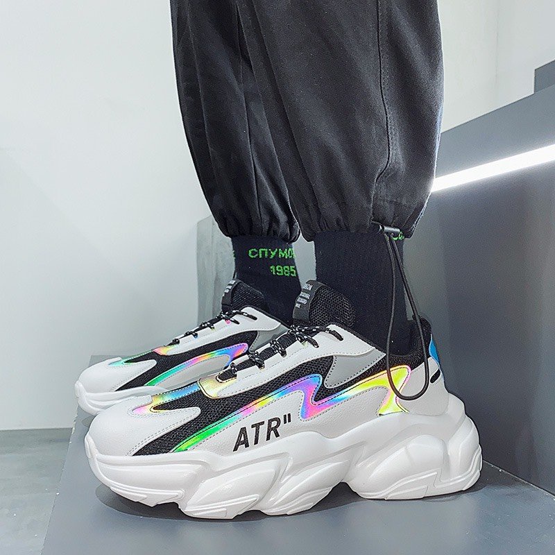 Giày Nam Sneaker Cao Cấp Đế Độn ATRRR Phản Quang Hót Trend
