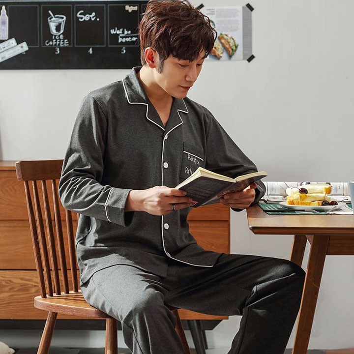 {ẢNH CHỤP THẬT} Đồ bộ Pijama-Đồ ngủ nam cao cấp phong cách Hàn Quốc, chất COTTON 100 dày dặn & thoáng khí (708)