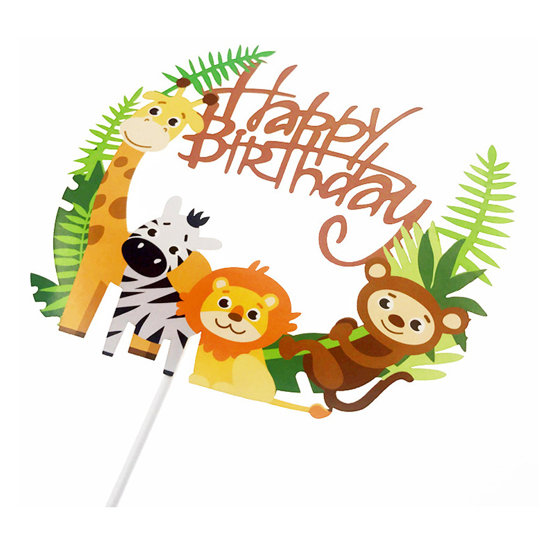 Phụ Kiện Trang Trí Bánh Cupcake Hình Động Vật Hoạt Hình Dễ Thương