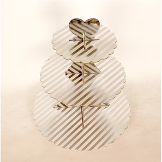 Phụ Kiện Sinh Nhật, Kệ bánh Gato, Cupcake 3 tầng ánh kim sang trọng đẹp mắt có thể tái sử dụng - GIÁ SIÊU HỜI