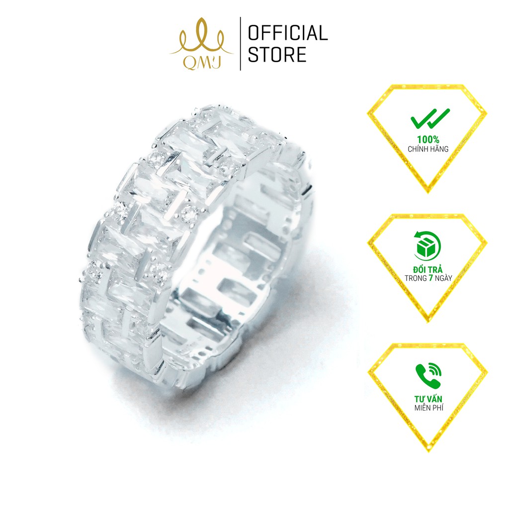 QMJ Nhẫn bạc Nữ Thần nạm đá maget lấp lánh, sang trọng dòng cao cấp Q277