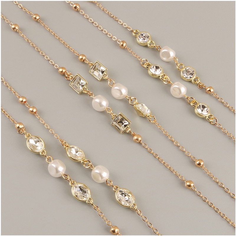 Dây đeo khẩu trang chuỗi hạt ngọc thủy tinh nhiều họa tiết sang chảnh KT6