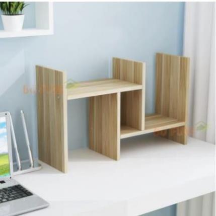 Kệ sách mini để bàn trang trí bằng gỗ- Giá sách gỗ để bàn nhỏ gọn tiện lợi lắp ghép dễ dàng | KT: 35x23x30cm
