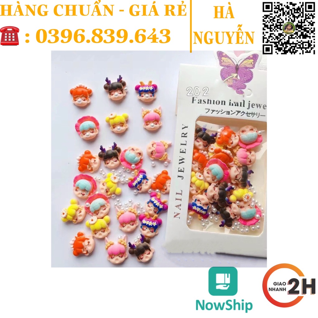 Set Charm Hoạt Hình - Kẹo Mút - Gấu - Nơ Gắn Móng