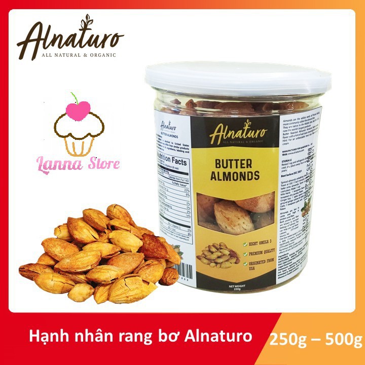 [Mã GROSALE2703 giảm 8% đơn 250K] 250gr-500gr Hạnh nhân rang bơ Alnaturo Butter Almonds