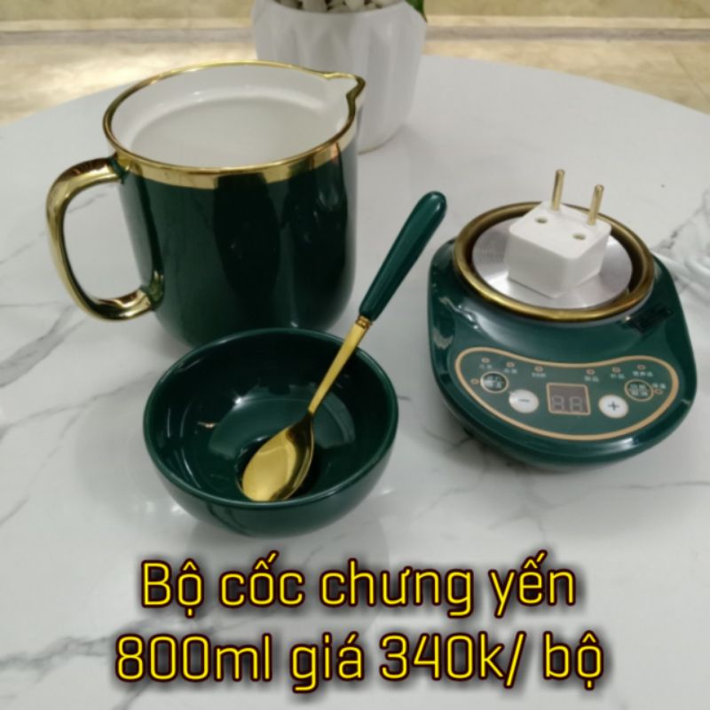 Cốc chưng yến hầm xương nấu cháo ninh chè đa năng bằng sứ 500ml 600ml 800ml