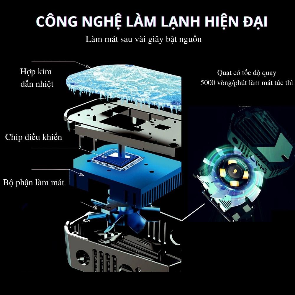 Quạt tản nhiệt điện thoại sò lạnh chạy Pin 2000mAh X3A Pro - Quạt sò tản nhiệt lạnh X3A Pro - K1347