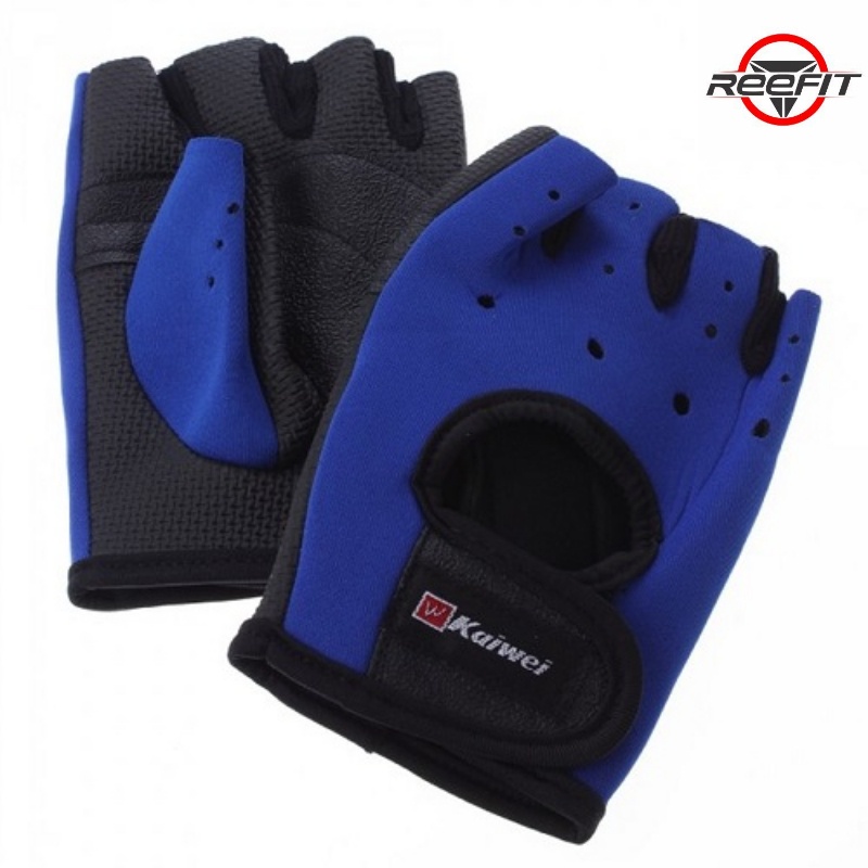 Găng tay tập gym Camewin 0606 xanh đen Reefit sport