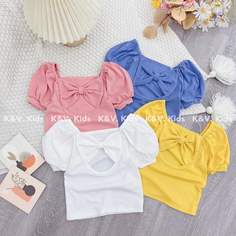 SIZE 8-28KG: áo phông tăm nơ lưng, áo tăm tim xinh xắn, điệu đà cho bé gái - atnl - ATT