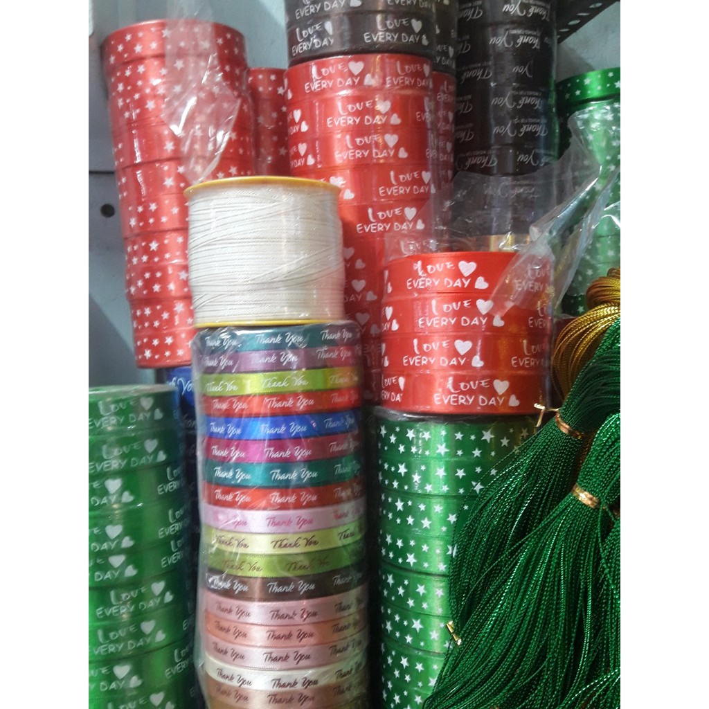 Dây ruy băng lụa 1cm cuộn 22m