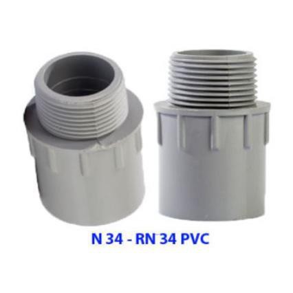 N 34 RN 34 PVC - NỐI PHI 34 REN NGOÀI 34 PVC (BỊCH 5 CÁI)
