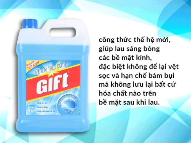 Nước lau kính Gift (loại can 4L hoặc chai 580ml)