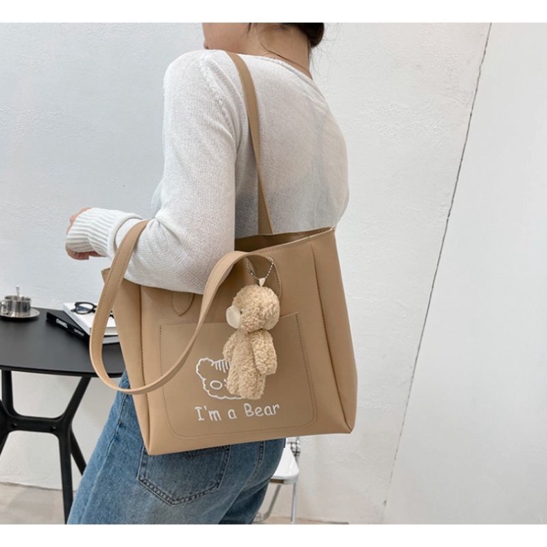 0Túi xách nữ tote công sở da pu mềm vừa A4 đeo vai đẹp thời trang đi học