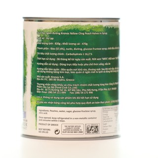 Đào Ngâm Kronos Lon 820g
