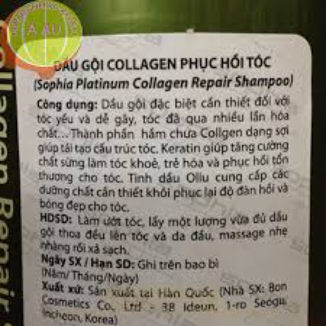 Dầu Gội Xả Phục Hồi SHOPHIA PLATIUM COLAGEN 500ML