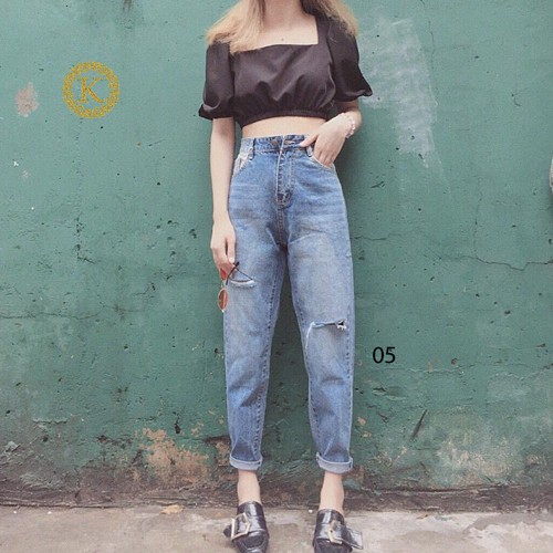 Quần baggy jean nữ bigsize kimfashion, quần ulzzang form rộng bigsize BGD-49-3 60-90kg