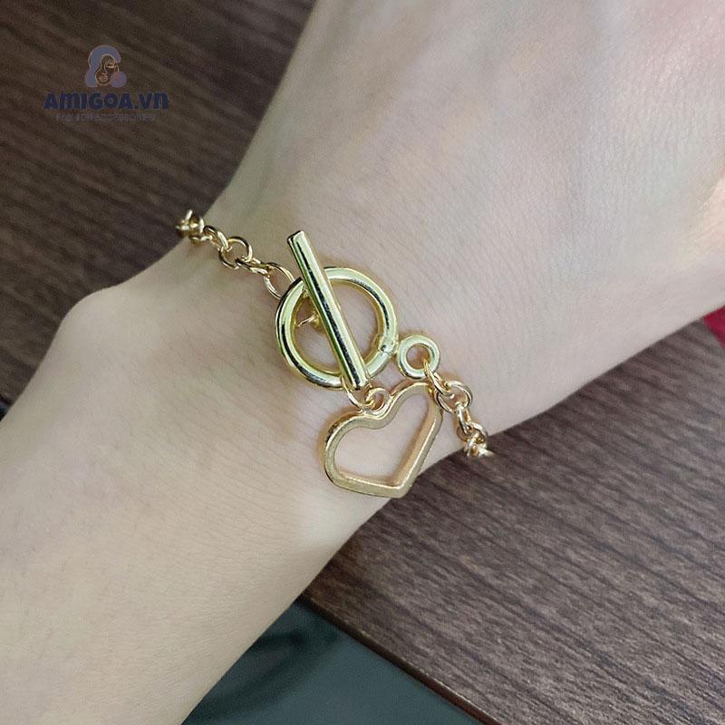 Vòng cổ Ngắn Mặt Hình Trái Tim Đơn Giản Cho Nữ