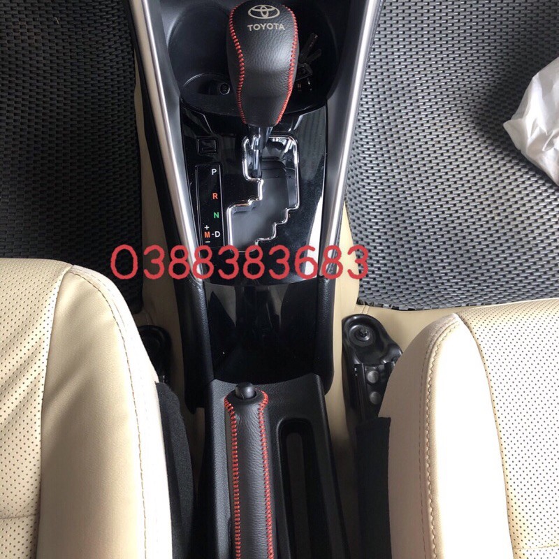 Bao Da Chùm Cần Số, Tay Phanh Xe TOYOTA VIOS, YARIS SỐ TỰ ĐỘNG , Da Bò Nhiều Màu Sắc
