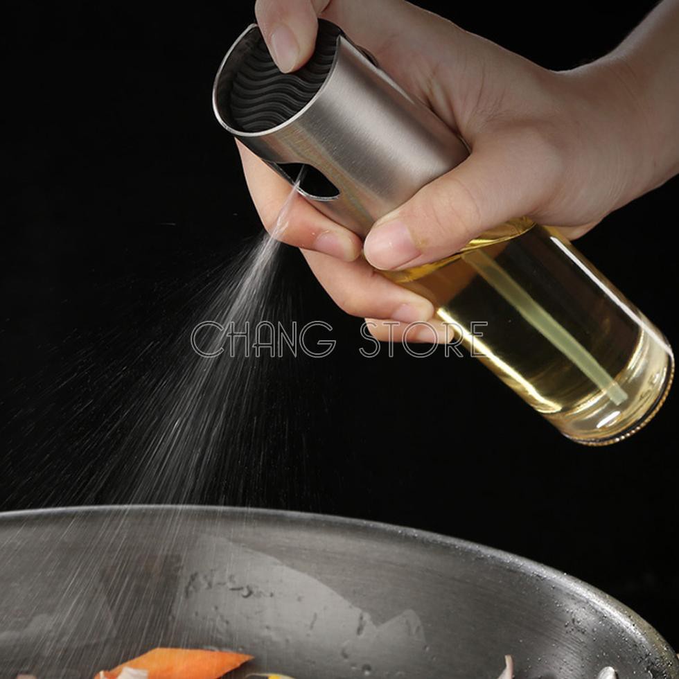 Bình xịt dầu ăn, nước mắm, dấm và các gia vị dạng lỏng 100ml chất liệu inox cao cấp