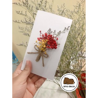 Thiệp hoa khô (lớn) - Thiệp chúc mừng - Handmade - Vintage