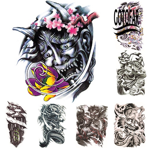 Hình Xăm Dán Tạm Thời Hình Đầu Lâu Cỡ Lớn Chống Nước Có Thể Tháo Gỡ