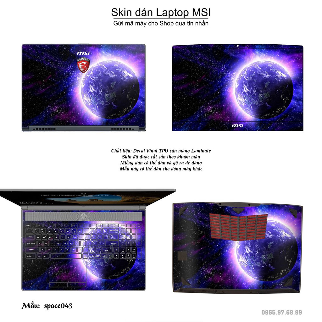 Skin dán Laptop MSI in hình không gian _nhiều mẫu 8 (inbox mã máy cho Shop)