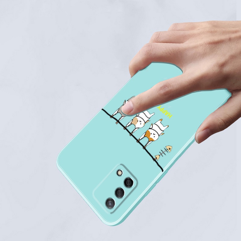Ốp lưng oppo A74 4g oppo a95 Ốp Điện Thoại Silicon Mềm Mịn Thiết Kế Hình Mèo Cho oppo A74 4g oppo a95 LSMM01 viền vuông cute