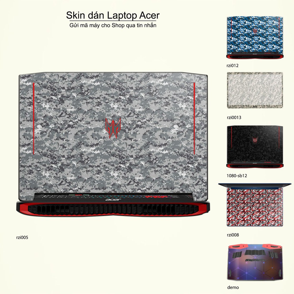 Skin dán Laptop Acer in hình rằn ri _nhiều mẫu 5 (inbox mã máy cho Shop)