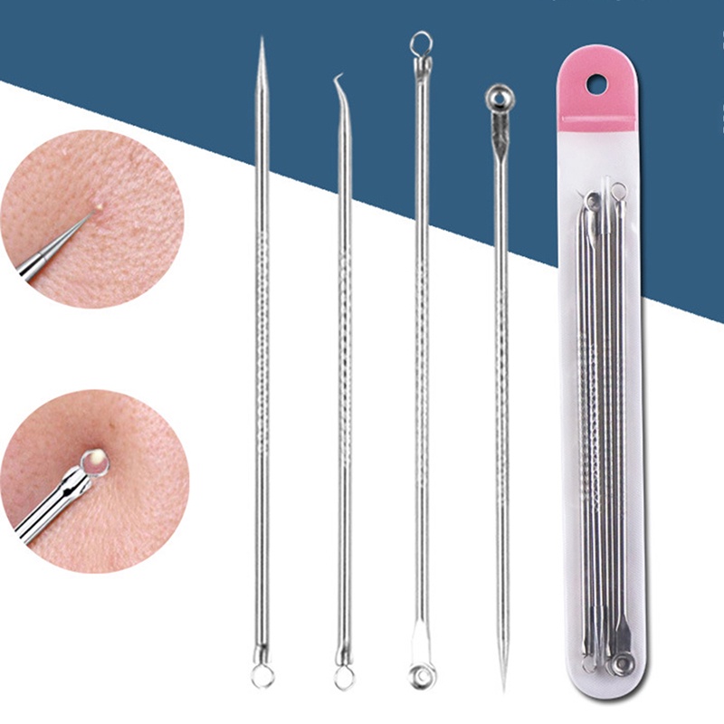 Bộ 4 Dụng Cụ Loại Bỏ Mụn Đầu Đen Làm Sạch Lỗ Chân Lông Chăm Sóc Da Mặt