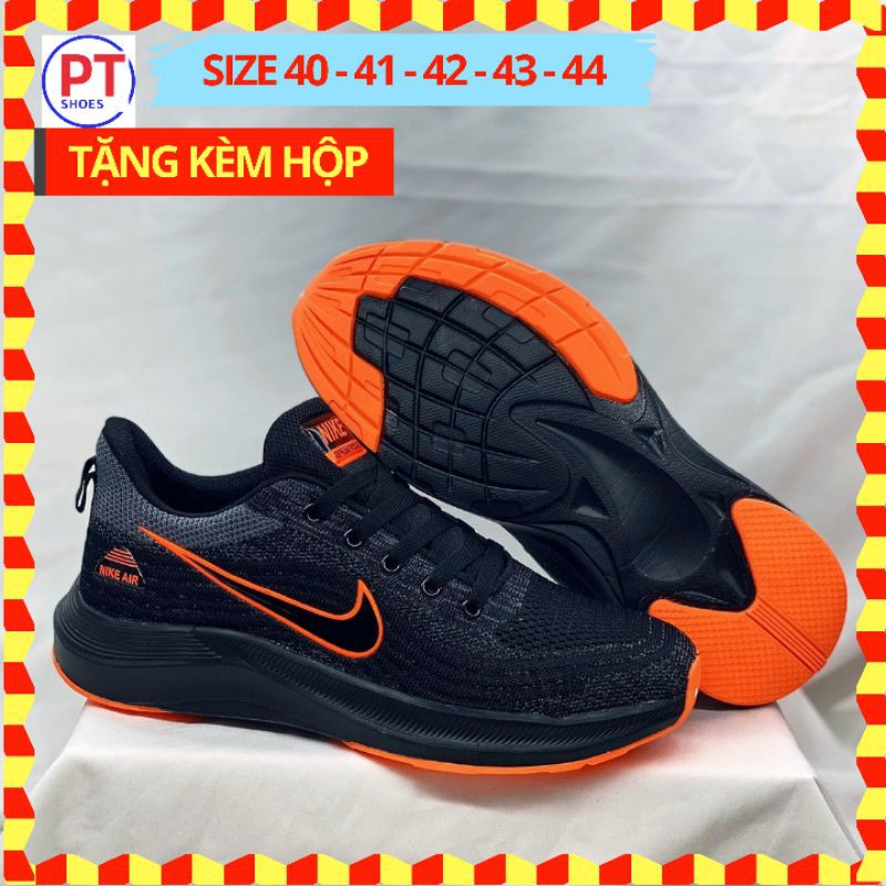 🛑FULLBOX🛑 Giày NAM Giày sneaker thể thao chạy bộ nam màu Đen cam PT759 Tập gym FORM SIÊU NHẸ đi ÊM CHÂN🍀TRÙM GIÀY PT🍀