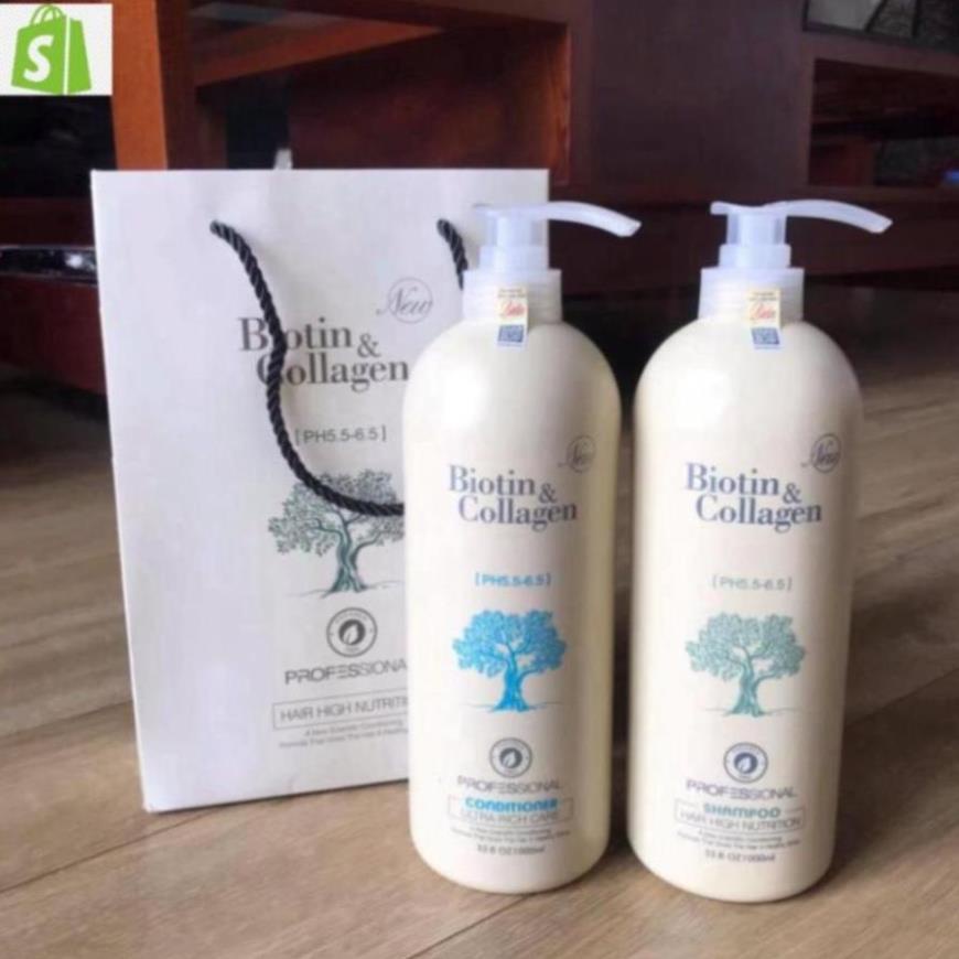 Cặp dầu gội xả Biotin Collagen Trắng 1000ml , dầu gội, dầu xả ngăn rụng tóc, dưỡng tóc, kích thích mọc tóc - anhduong