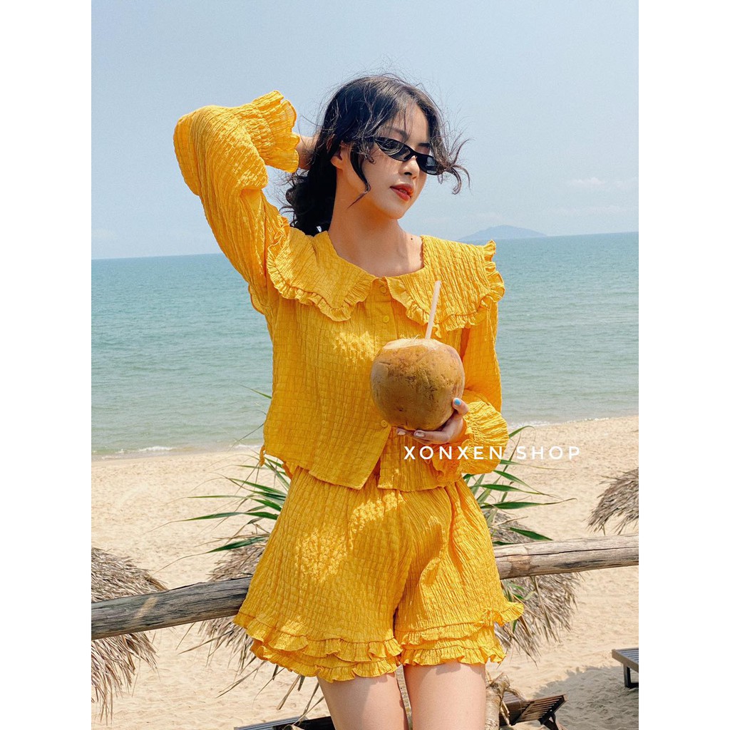 Set đồ nữ Xonxen shop chất vải đũi sang chảnh free size, mã 01