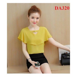 Set áo voan phủ bèo kèm quần short