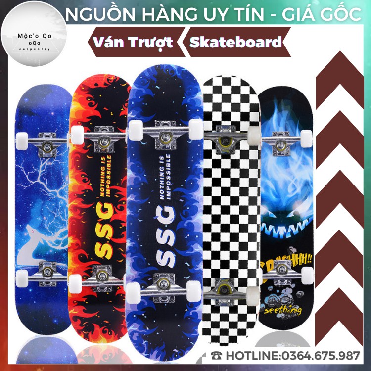 Ván trượt Skateboard gỗ phong 7 lớp,mặt nhám cao cấp - Ván trượt thể thao chuyên nghiệp