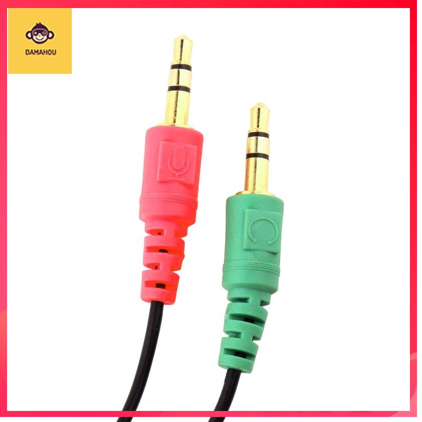 【Trong kho】Tai nghe tai nghe 3,5 mm 2 trong 1 cho nữ tai nghe PC Adaptor Cáp âm thanh