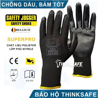 Găng tay chống dầu Jogger Superpro 4121 găng tay đa năng, ôm tay thoáng khí, chống trơn trượt (đen) - Bảo Hộ Thinksafe